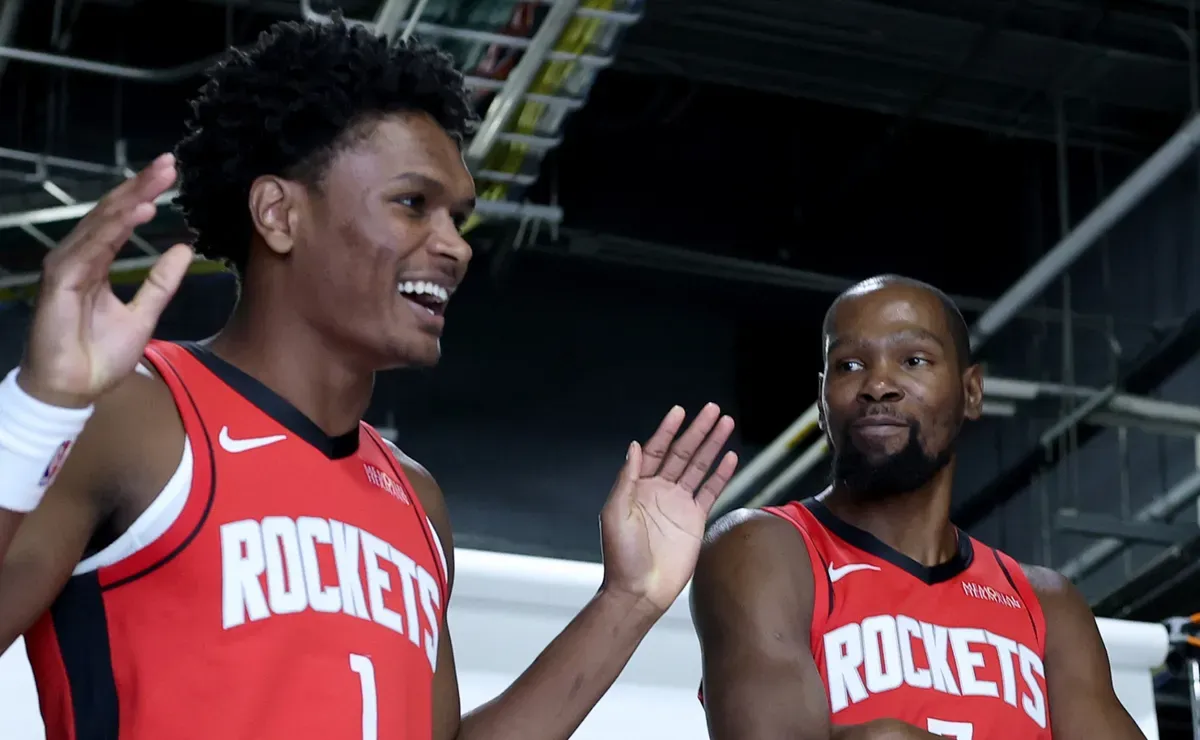 Amen Thompson's surprising two-word reaction to Kevin Durant's contract extension with the Houston Rockets