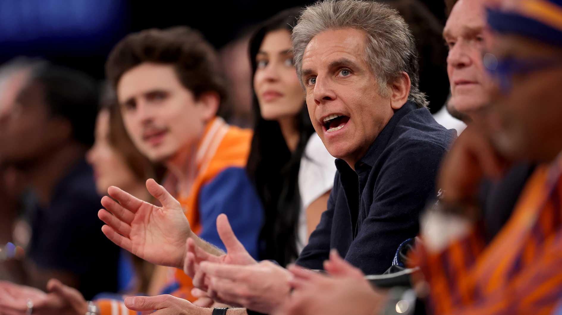 Ben Stiller, who supported coach Tom at Knicks-Pacers game.