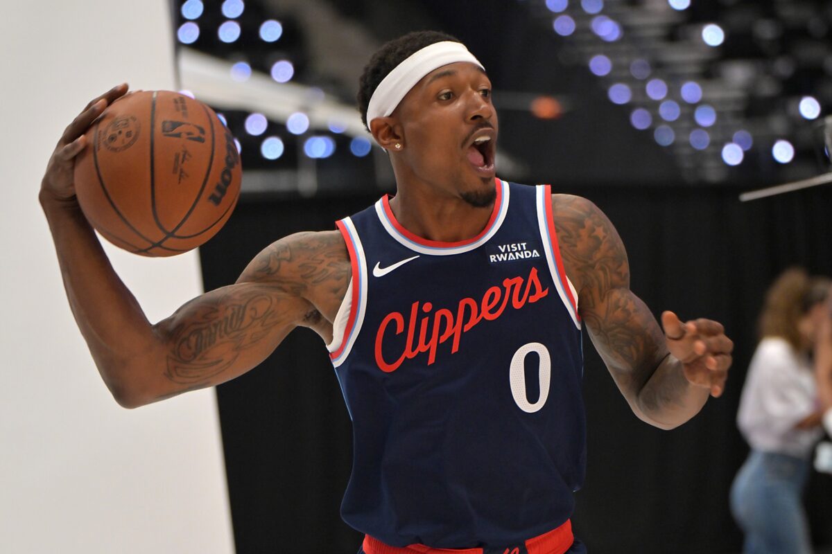 Los Angeles Clippers guard Bradley Beal (0) photographed during media day at Intuit Dome.