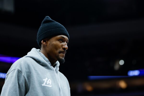 Los Angeles Clippers guard Bradley Beal (0) walks on the court during the second quarter against the Sacramento Kings at Golden 1 Center.