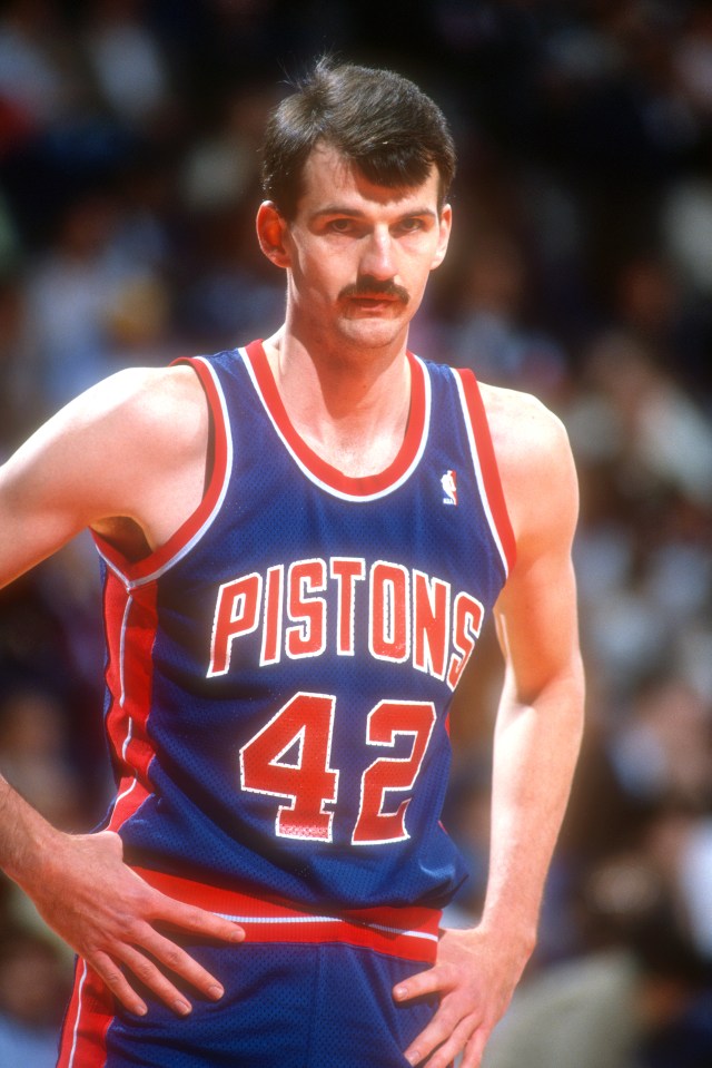LANDOVER, MD - DECEMBER 02:  Chuck Nevitt #42 of the Detroit Pistons looks on during a NBA basketball game against the Washington Bullets at the Capital Centre on December 2, 1988 in Landover, Maryland.  