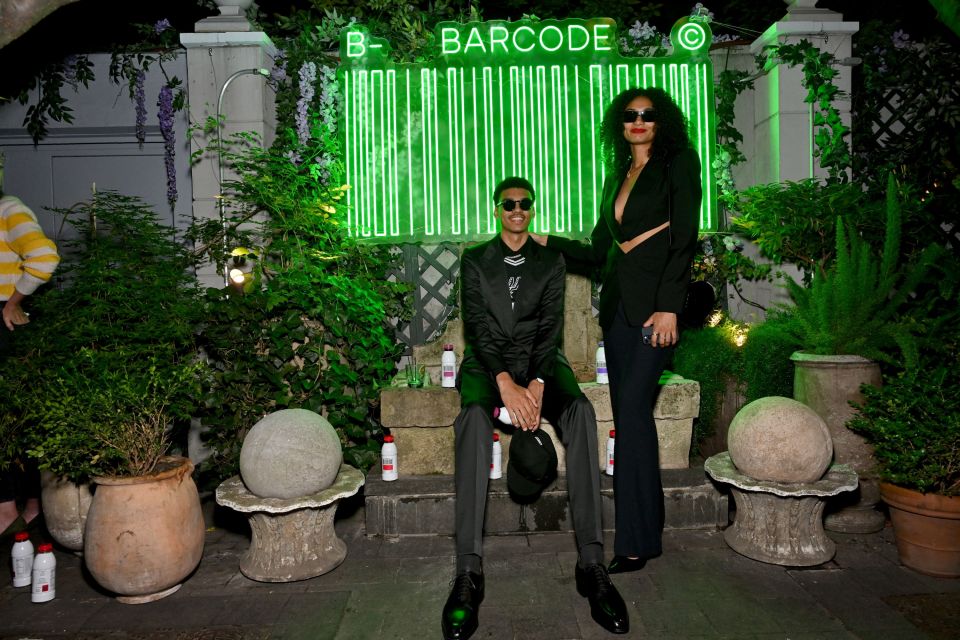 NEW YORK, NEW YORK - JUNE 22: (L-R) Victor Wembanyama's siblings Eve Wembanyama and Oscar Wembanyama attend the Barcode and Comsport Draft Party at Laduree Soho on June 22, 2023 in New York City. (Photo by Slaven Vlasic/Getty Images for Barcode)