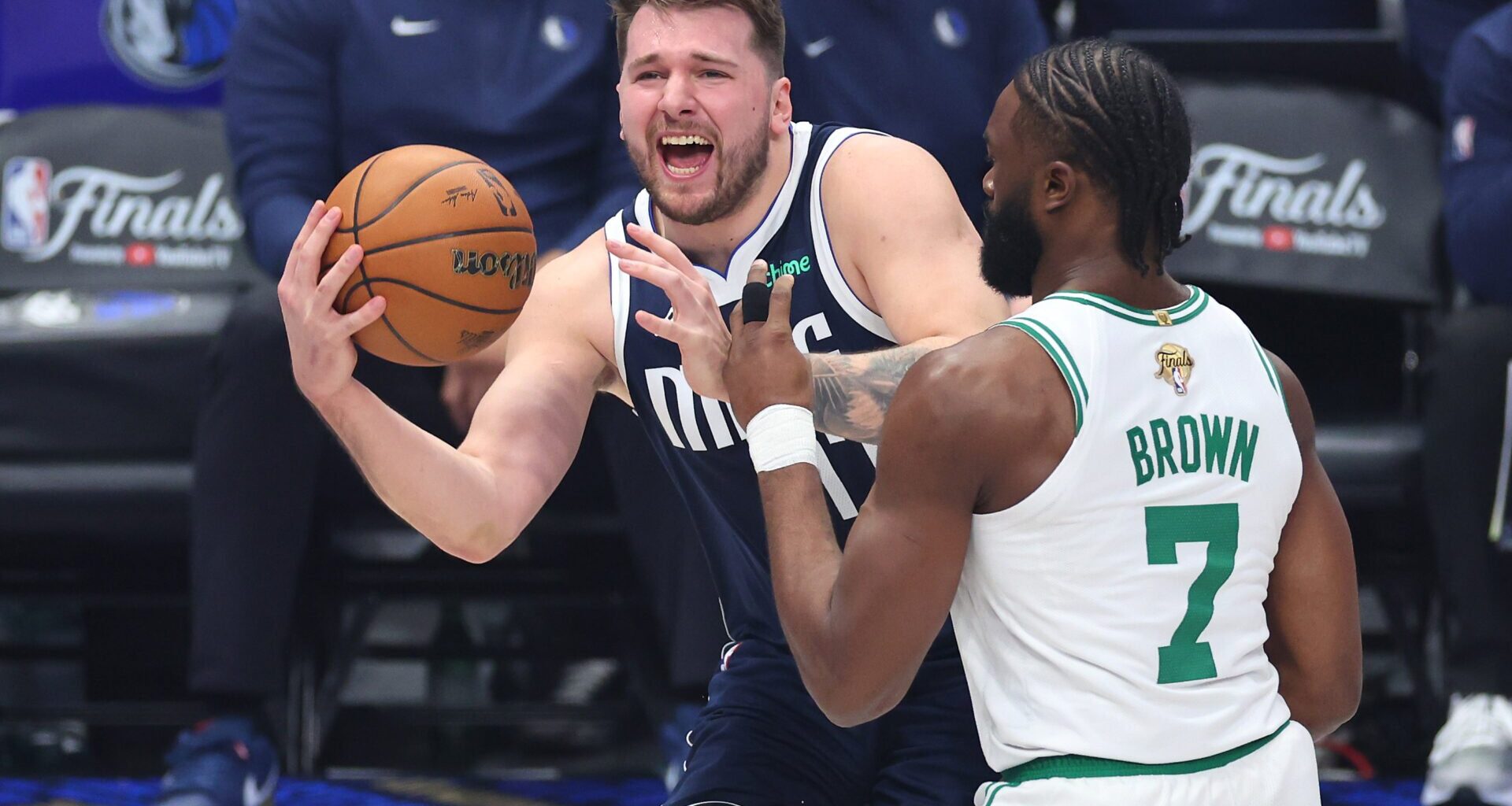 Jaylen Brown seems to take dig at ‘seal’ Luka Doncic discussing 2024 NBA Finals win, ‘the weak link…’