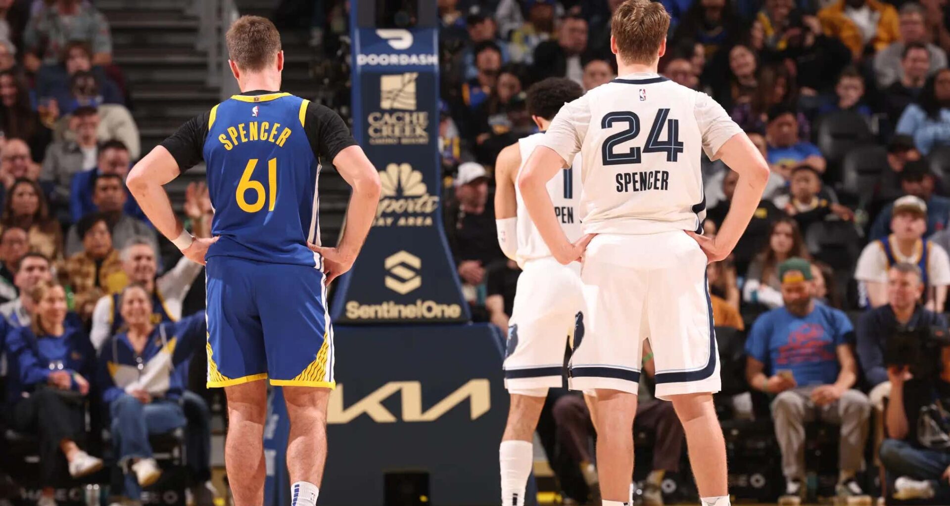 The Coolest Moment In The NBA Last Night Happened In The Final Minute Of A Blowout When The Spencer Brothers Squared Off