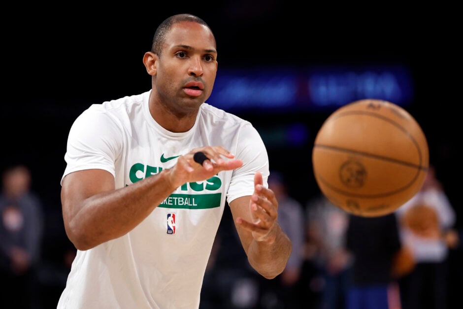 Boston Celtics center Al Horford warms up before game six of the NBA Eastern Conference semifinal against the New York Knicks at Madison Square Garden.