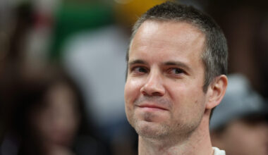 Phoenix Suns head coach, Jordan Ott attends the WNBA game between the Phoenix Mercury and New York ...