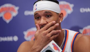 Josh Hart exits New York Knicks friendly in Abu Dhabi vs 76ers with injury, taken straight to locker room