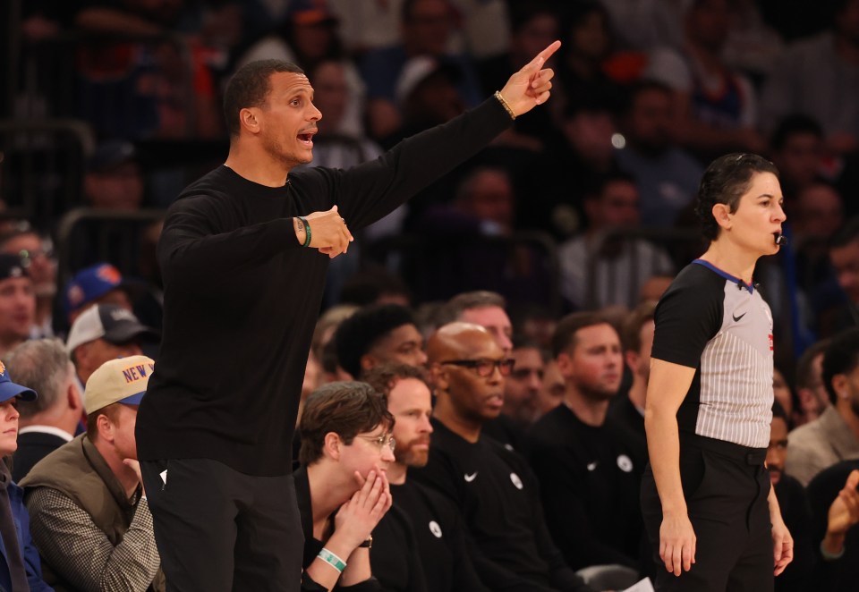A picture of Joe Mazzulla against the New York Knicks