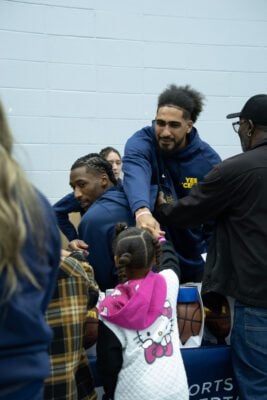 Indiana Pacers players and staff interacting with the community at the event held at Haughville Park in Indianapolis.