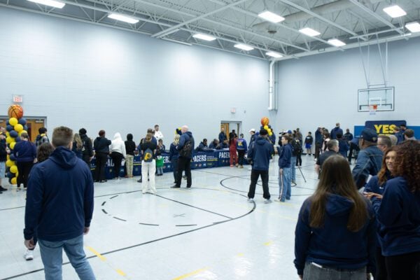 Indiana Pacers players and staff interacting with the community at the event held at Haughville Park in Indianapolis.