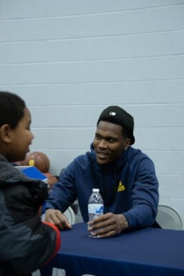Indiana Pacers players and staff interacting with the community at the event held at Haughville Park in Indianapolis.