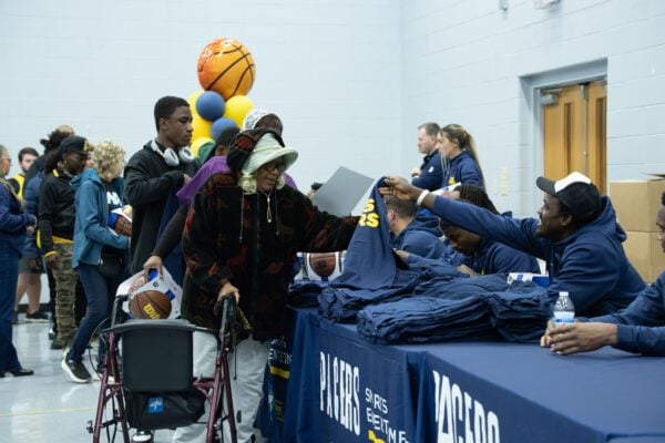 Indiana Pacers players and staff interacting with the community at the event held at Haughville Park in Indianapolis.