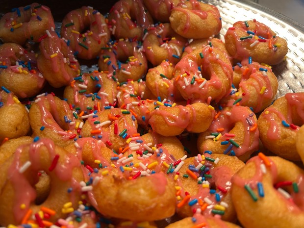 Mini donuts from Jakes Baby D's, one of six new restaurant options at Ball Arena for the 2025-26 Avalanche and Nuggets seasons. (Lori Punko, The Denver Post)