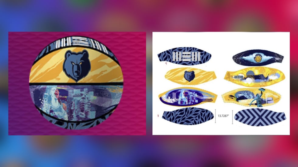 Jamond Bullock's custom NBA basketball design for his hometown team, the Memphis Grizzlies