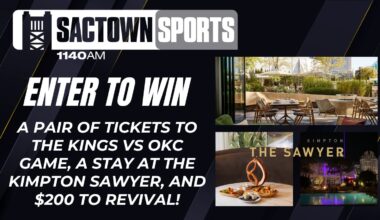 Enter to win a pair of lower level seats to the Sacramento Kings VS OKC, a one night stay at the Ki...
