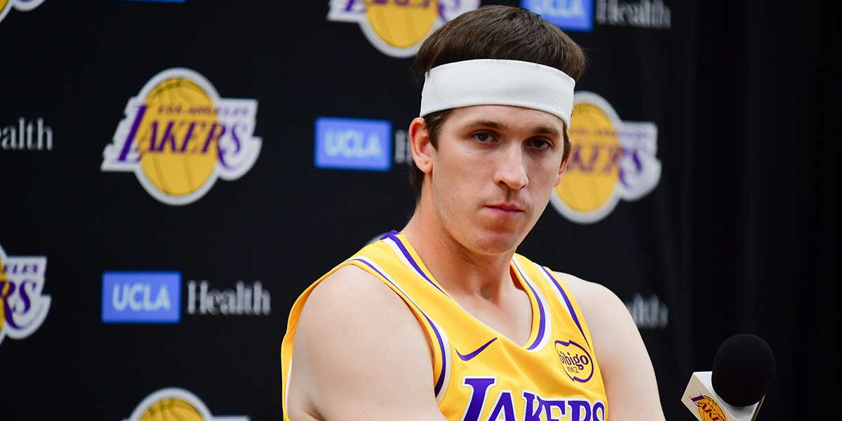 Lakers guard Austin Reaves (15) during media day at UCLA Health Training Center