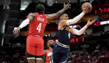 Denver Nuggets guard Russell Westbrook...