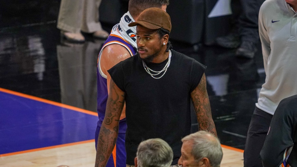 Phoenix Suns guard Jalen Green in street clothes (Jeremy Schnell/Arizona Sports)...
