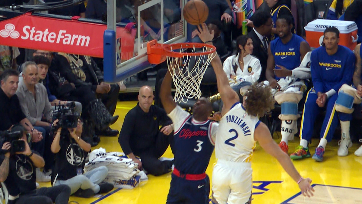 Brandin Podziemski chase-down block highlights wild sequence – NBC Sports Bay Area & California