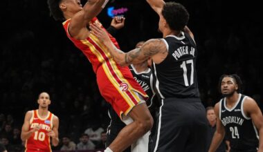 Jalen Johnson and Hawks hold off winless Nets 117-112 after Trae Young exits with knee injury