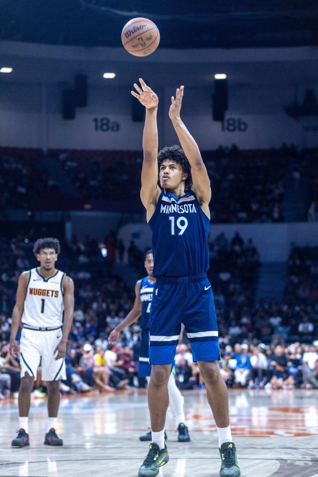 Joan Beringer shoots a free throw.