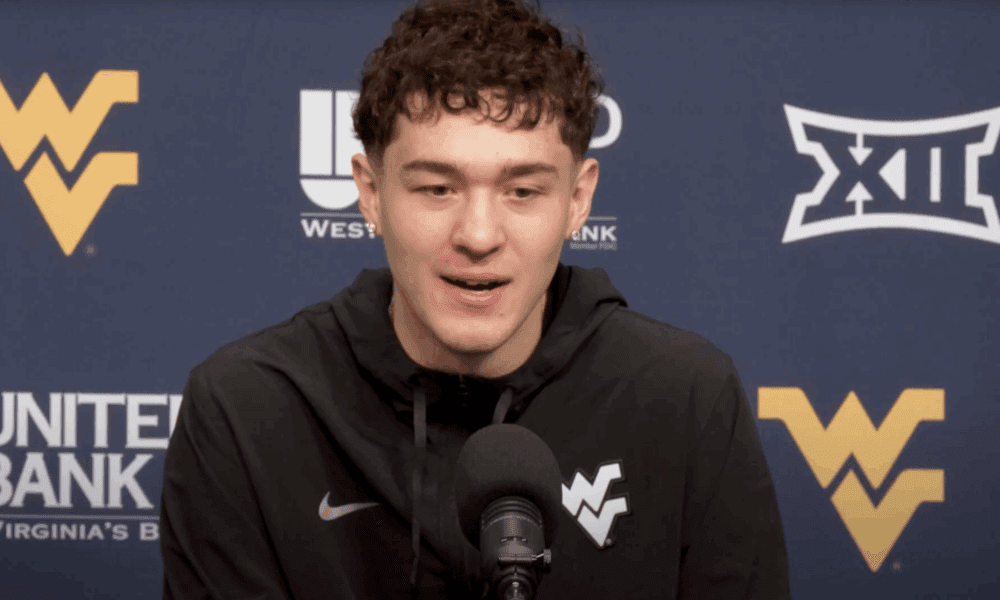 WVU Basketball forward Treysen Eaglestaff at press conference