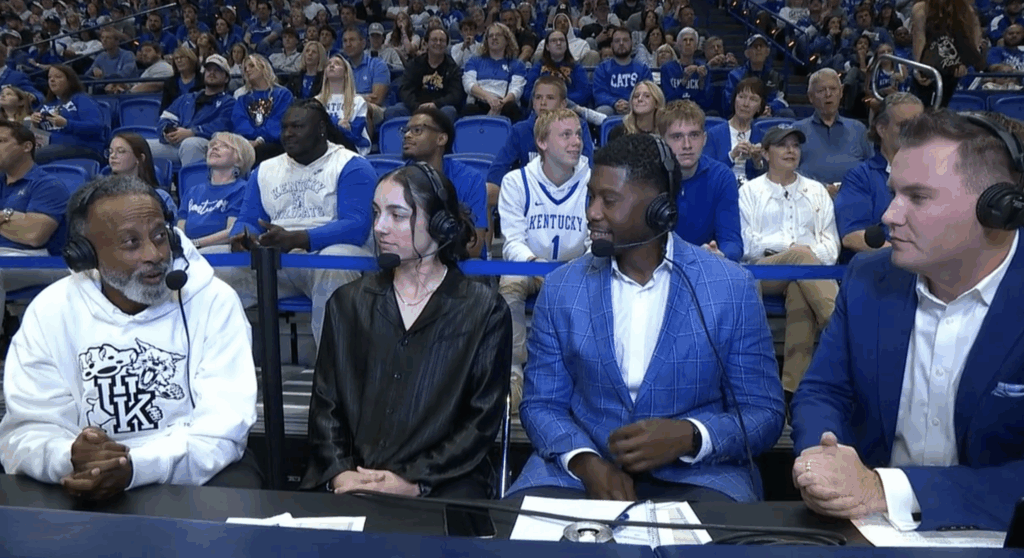 Kentucky cheerleaders at a night game at Kroger Field - Dr. Michael Huang, Kentucky Sports Radio