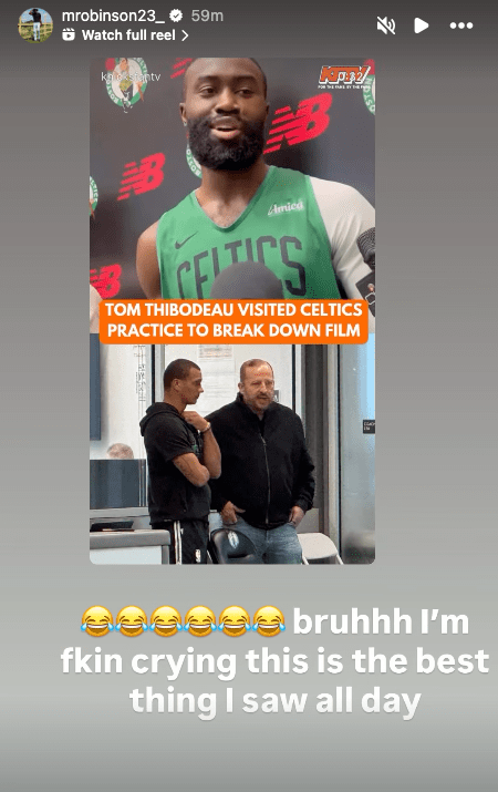 Mitchell Robinson found the humor in Tom Thibodeau's Celtics visit.