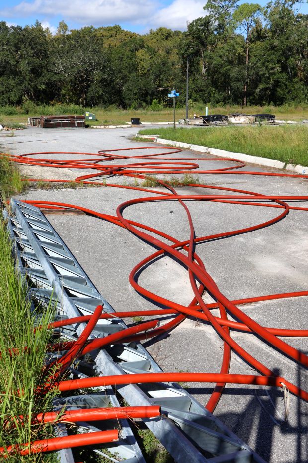 Fiber optic conduit lays across Torino Road at Monza Court...