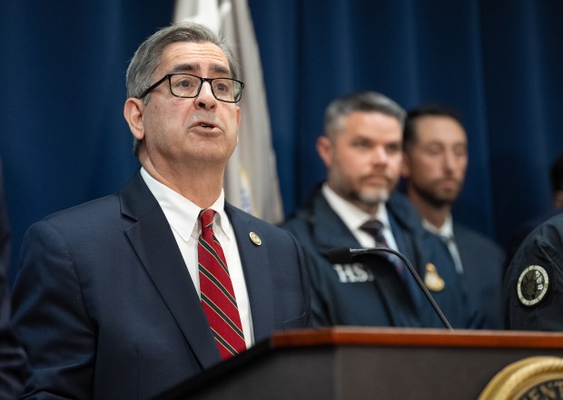 U.S. Attorney for the Eastern District of New York, Joseph Nocella, Jr., speaks during a press conference at the EDNY office announcing the take down of an illegal poker and sports betting operation Thursday, Oct. 23, 2025 in New York City. (Barry Williams/ New York Daily News)