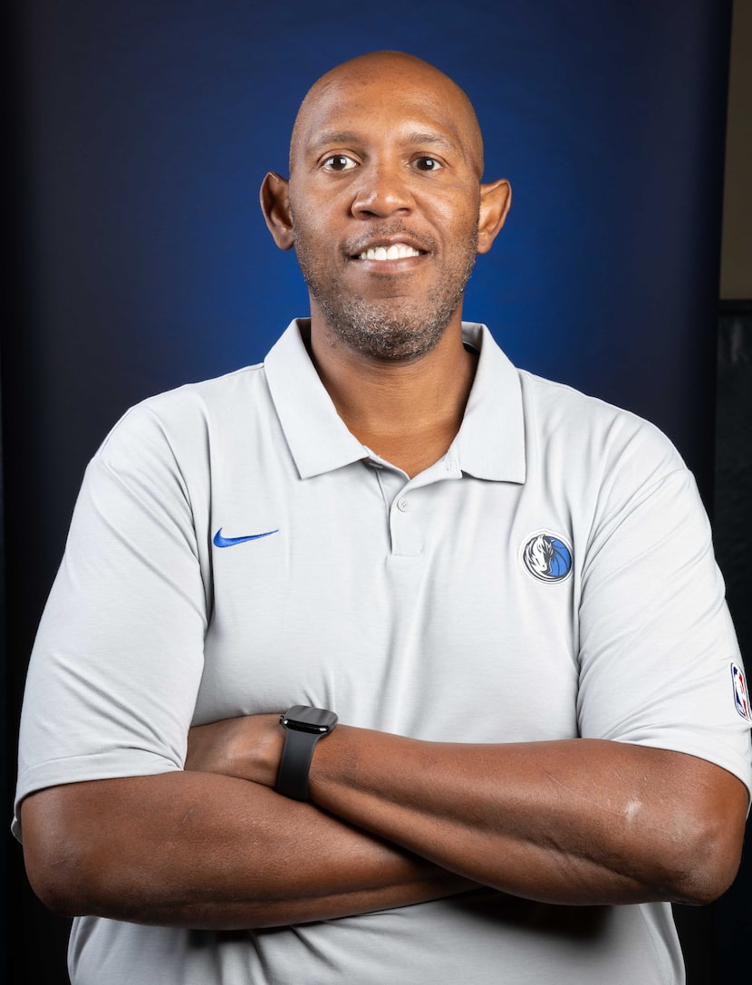 Dallas Mavericks assistant coach Popeye Jones poses for a portrait during the Dallas...