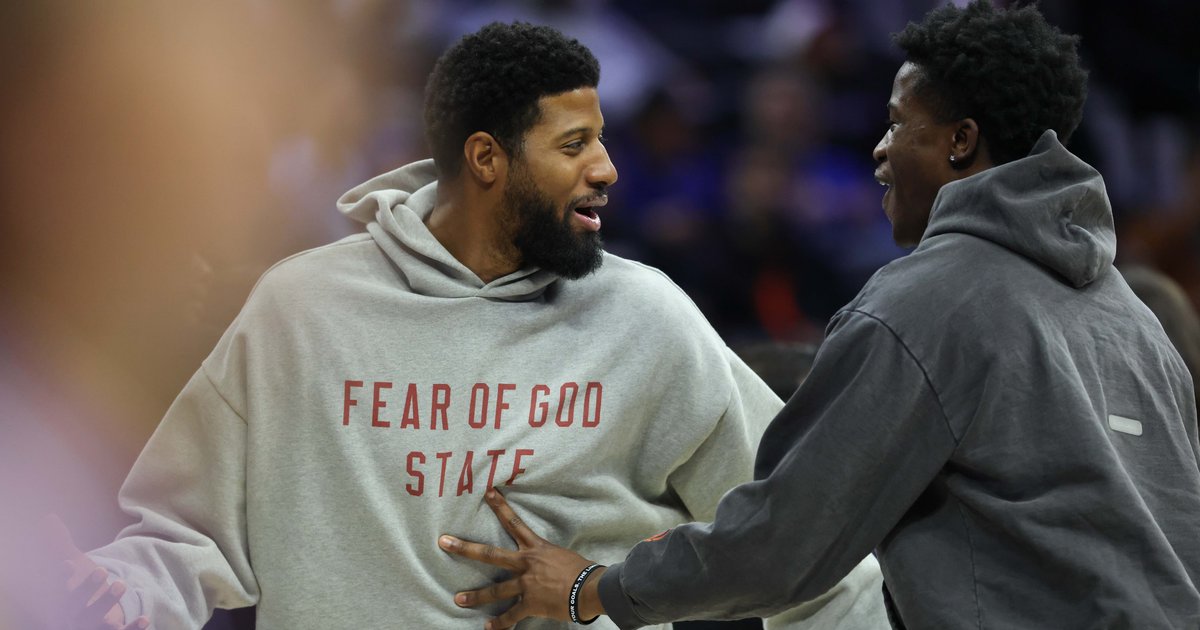 Paul George (knee) participates in first full Sixers practice, with return timeline still unclear