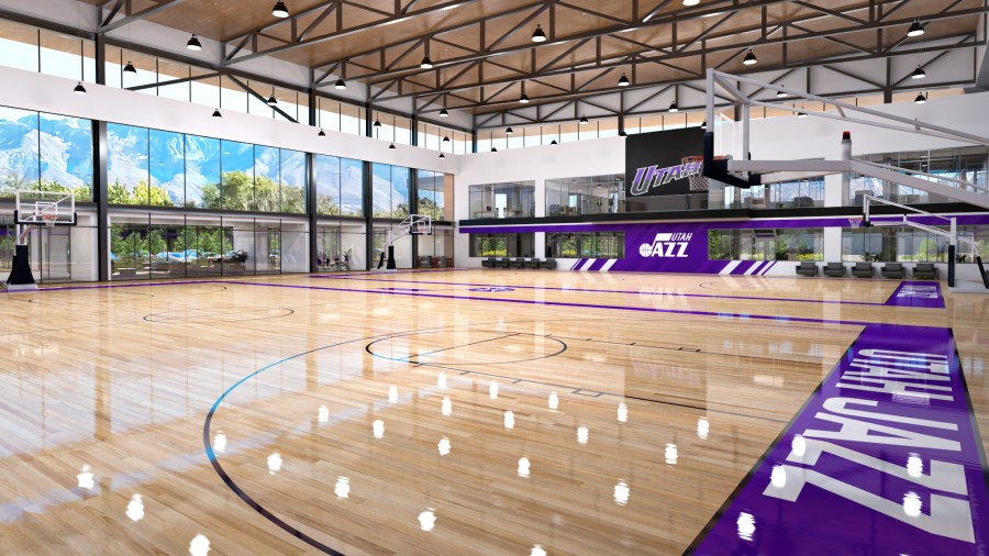 Rendering of the new Utah Jazz practice facility at The Shops At South Town (Photo: Utah Jazz)...