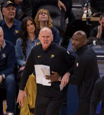 Oklahoma City Thunder at Indiana Pacers 2025-26 NBA regular season opener in October 2025 at Gainbridge FIeldhouse in downtown Indianapolis, Indiana.