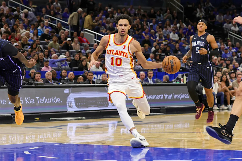 Atlanta Hawks forward Zaccharie Risacher (10)Mike Watters-Imagn Images