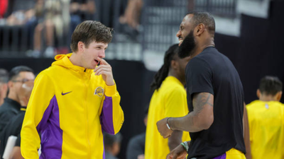 LeBron James caught on camera taking Austin Reaves' masterclass during Los Angeles Lakers vs. Golden State Warriors preseason game