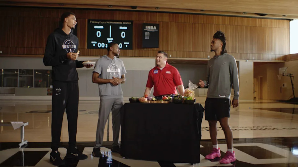Victor Wembanyama, De'Aaron Fox and Stephon Castle will star in an upcoming H-E-B commercial. (Courtesy of H-E-B)