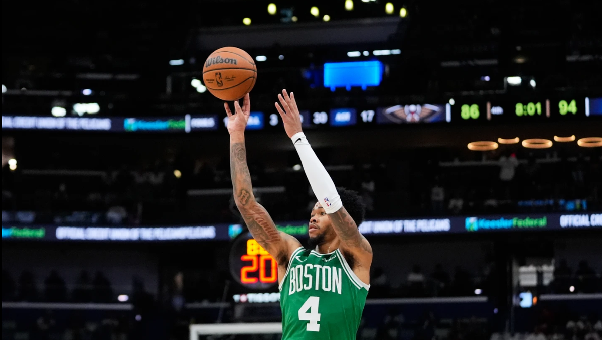Simons scores 25 points as the Celtics earn their first victory by beating the Pelicans 122-90