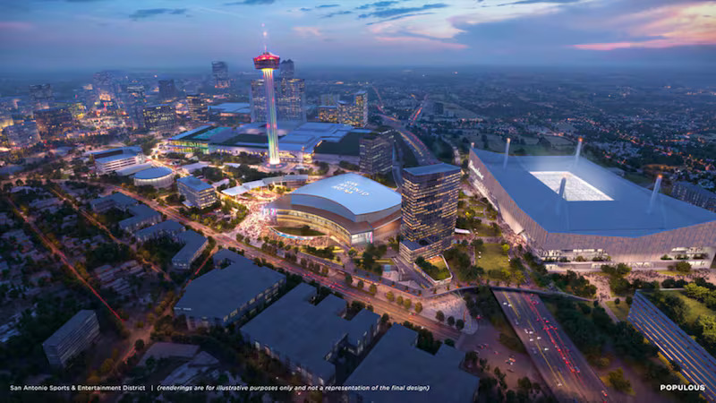 City of San Antonio approved plans for a new arena and entertainment district for the San Antonio Spurs.