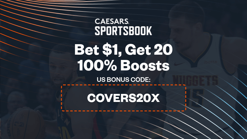 Bet on Nuggets vs Warriors with Caesars Sportsbook promo code COVERS20X. Get 20 100% profit boosts worth up to $2,500 each after your first $1 bet.