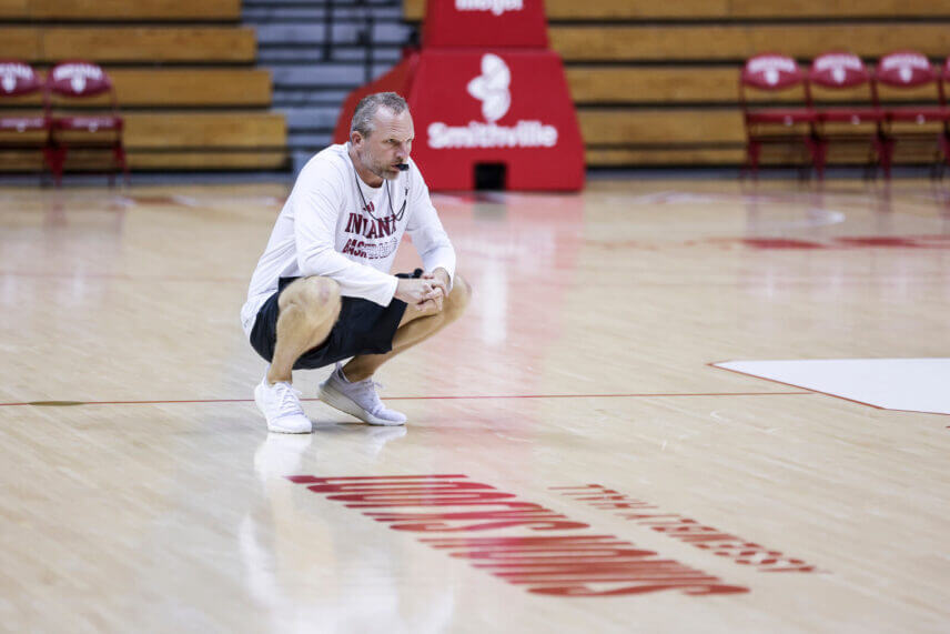 Darian DeVries at IU basketball practice on Tuesday, September 30, 2025.