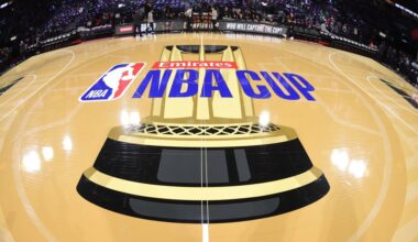 Sixers unveil this season’s NBA Cup court