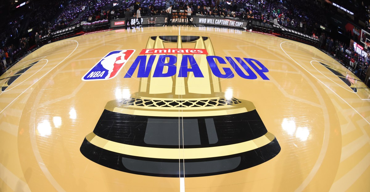 Sixers unveil this season’s NBA Cup court