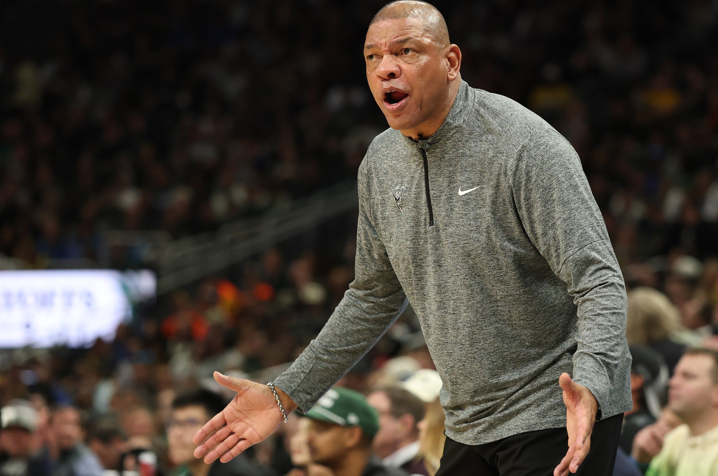 Milwaukee Bucks head coach Doc Rivers in apparent disbelief he could have gotten his comment about Kuzma so wrong.