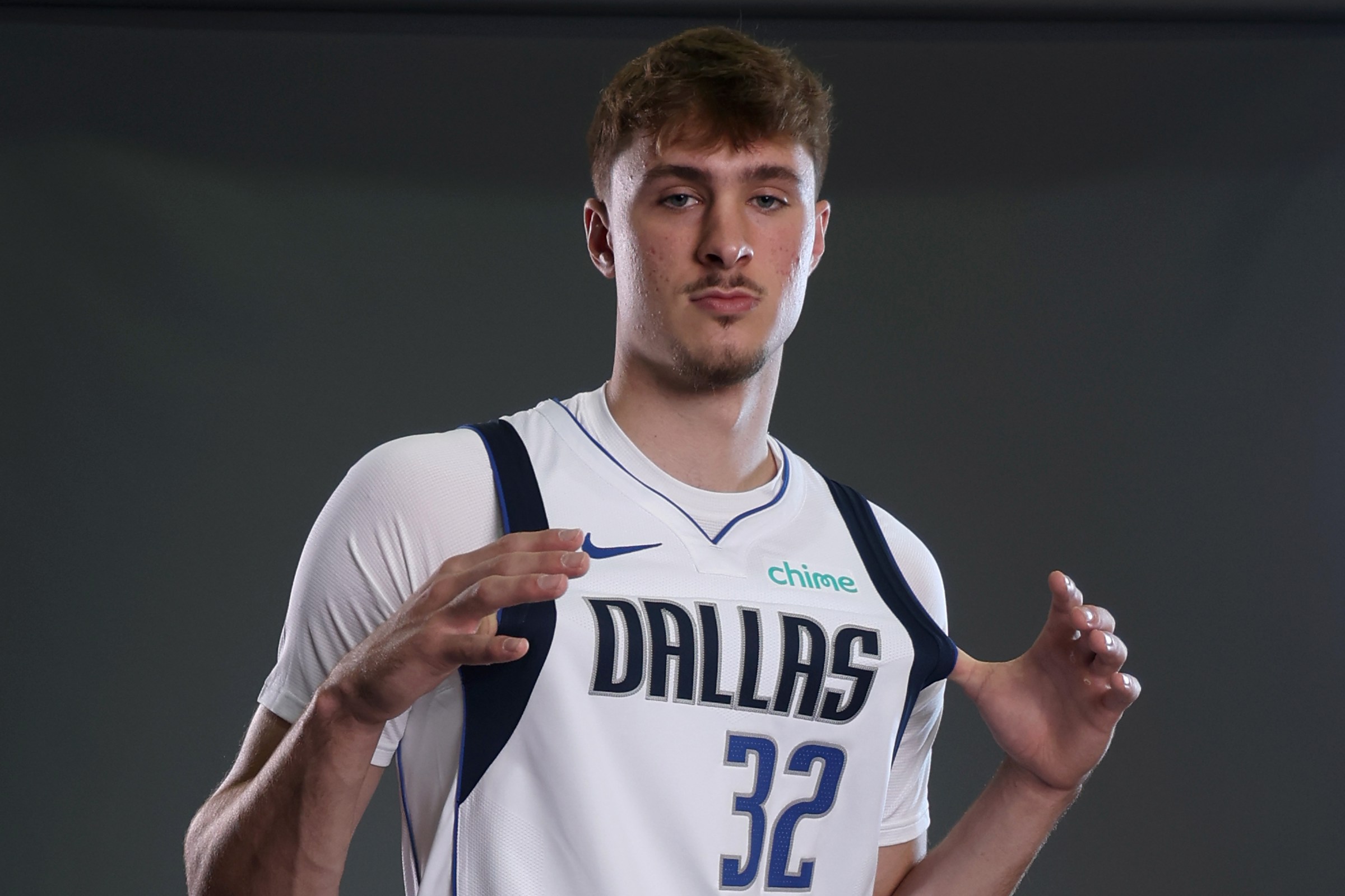 DALLAS, TEXAS - SEPTEMBER 29: Cooper Flagg #32 of the Dallas Mavericks poses for a portrait during media day at American Airlines Center on September 29, 2025 in Dallas, Texas. NOTE TO USER: User expressly acknowledges and agrees that, by downloading and or using this photograph, User is consenting to the terms and conditions of the Getty Images License Agreement. (Photo by Stacy Revere/Getty Images)