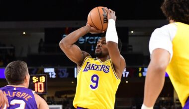 Bronny James struggles in 1-for-12 preseason debut, but JJ Redick lauds Lakers guard's offseason growth
