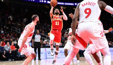 Hawks drop opener, but space alien was courtside for first time