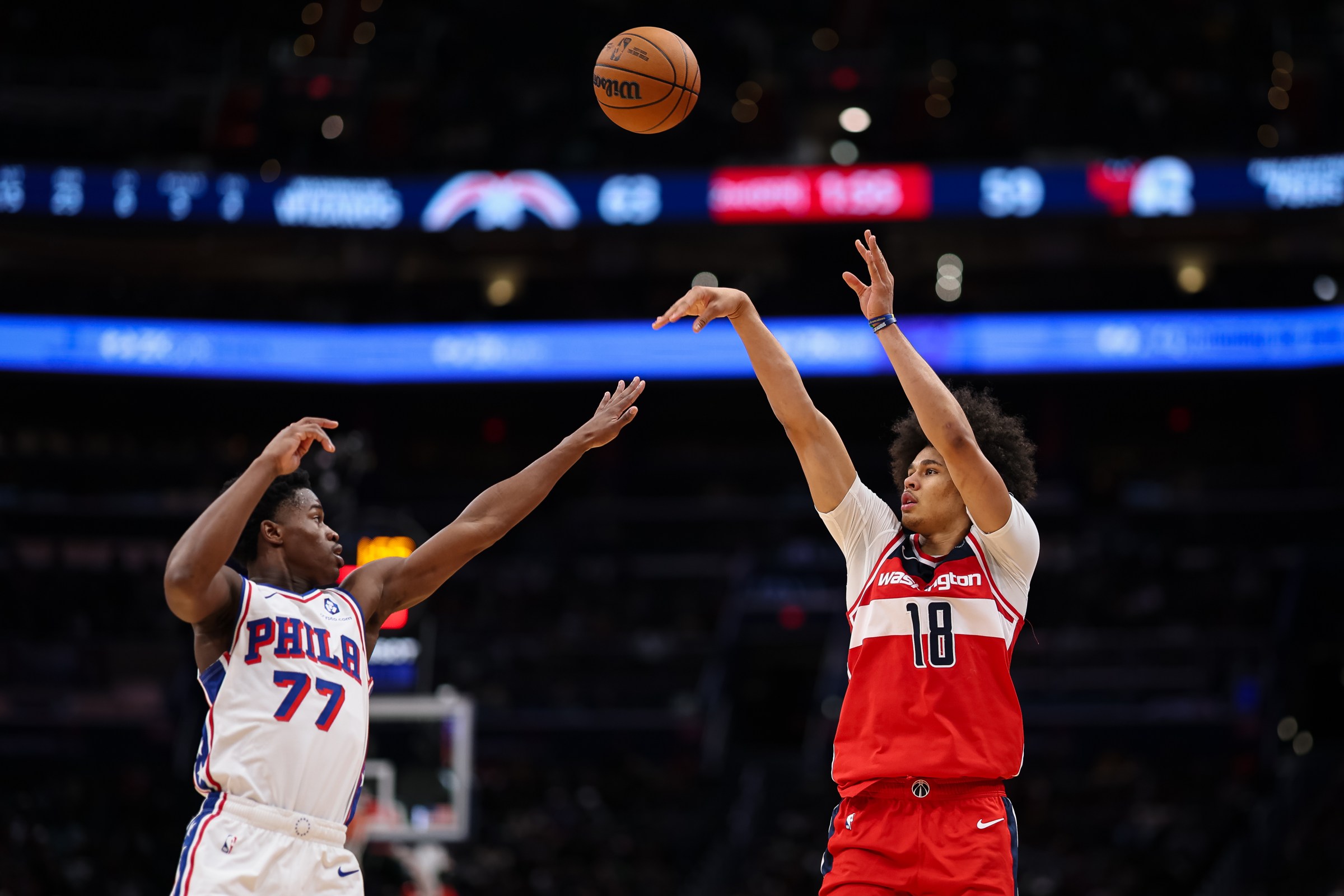 Kyshawn George played another strong game in the Washington Wizards overtime loss to the Philadelphia 76ers