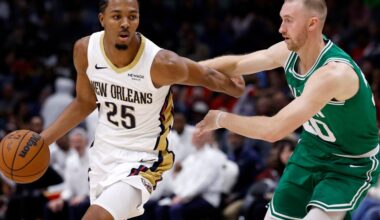 Sam Hauser is making his presence felt on defense