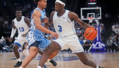 AJ Dybantsa highlights from BYU's win over North Carolina: College basketball exhibitions